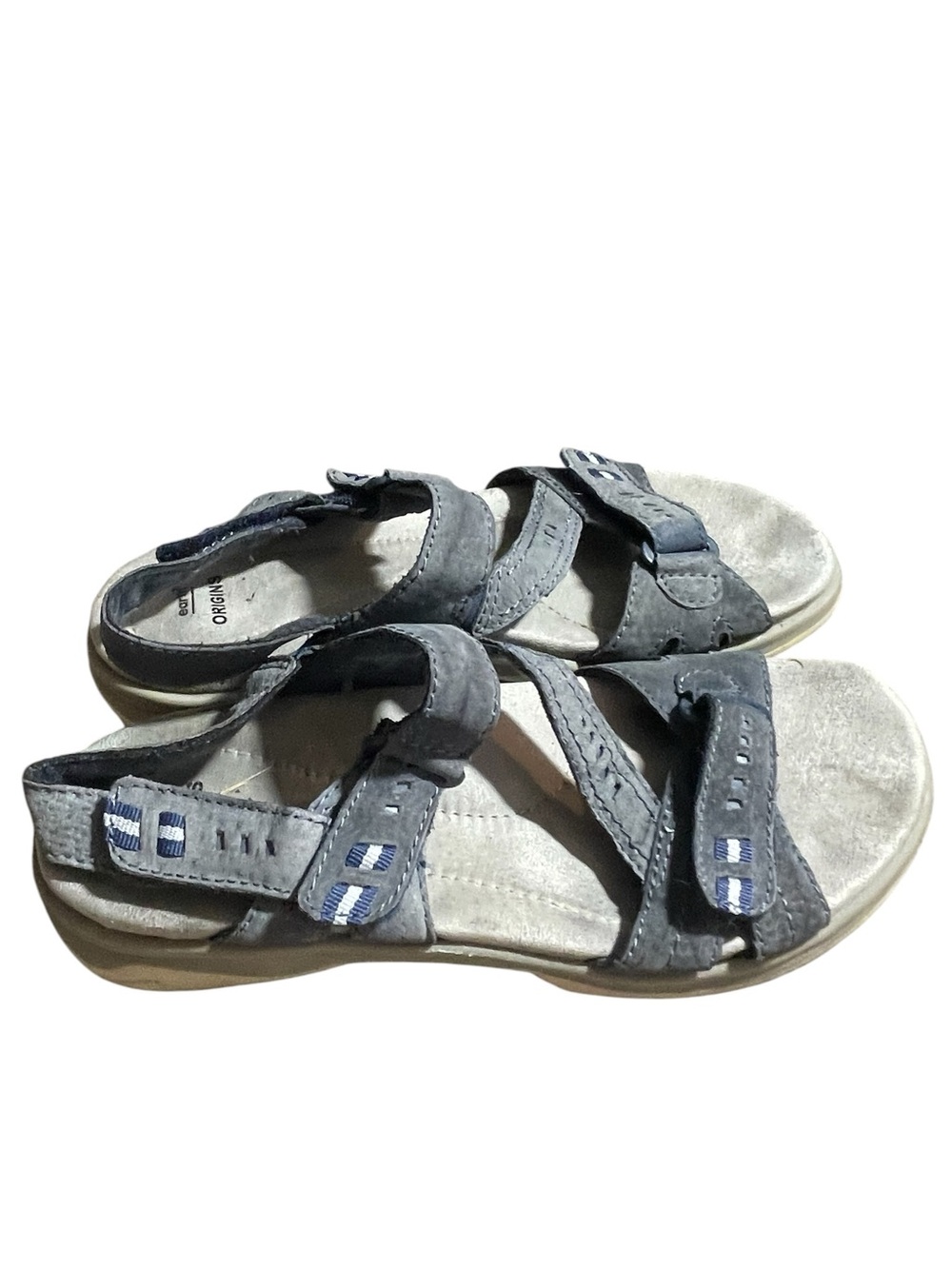 E8- Earth Origins Gray Strappy Adjustable Comfort Sandals